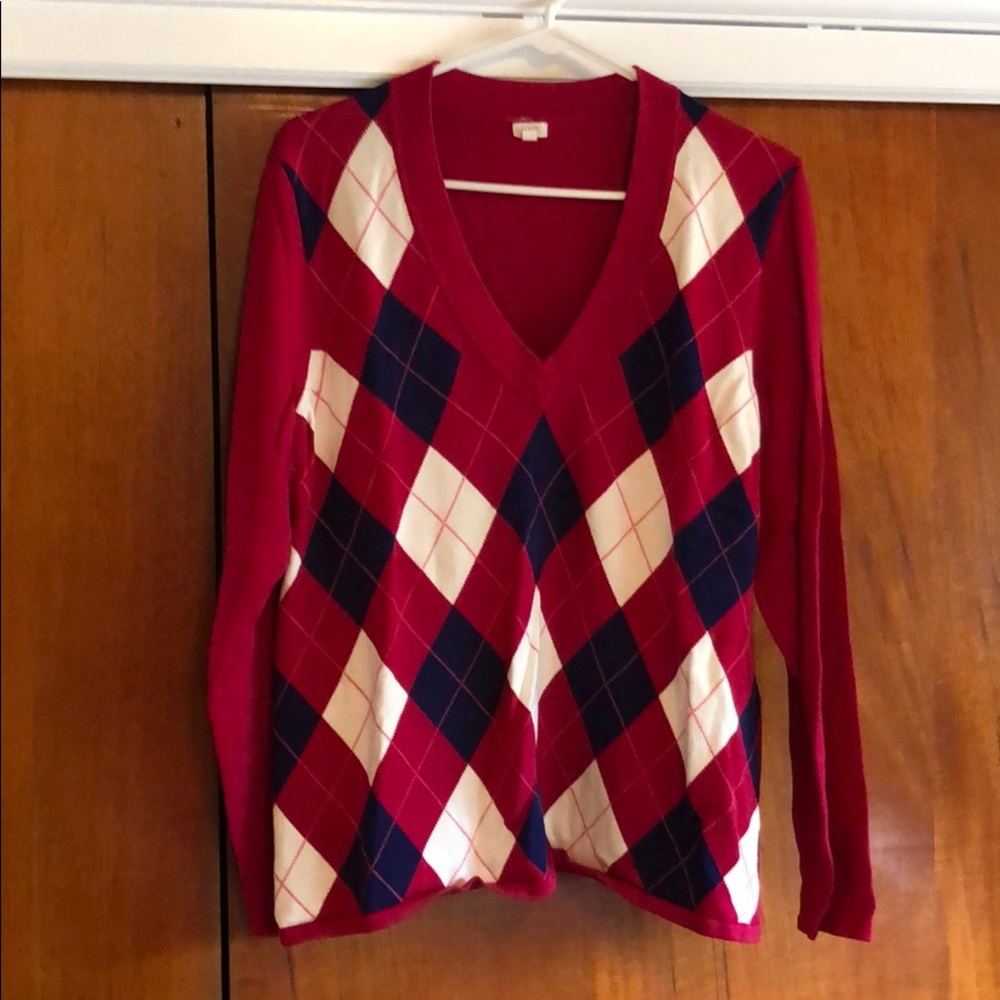 Argyle long sleeved sweater